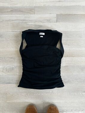Aritzia Black Ruched Strapless Camisole